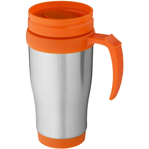 Tazza termica personalizzata 400 ml SANIBEL 100296 - Silver - Arancio