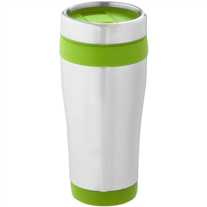 Bicchiere doppio strato in acciaio 410 ml ELWOOD 100310 - Silver - Verde Lime