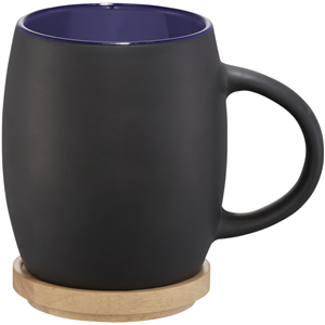 Tazza personalizzata in ceramica con sottobicchiere 400 ml Avenue HEART 100466 - Nero - Blu