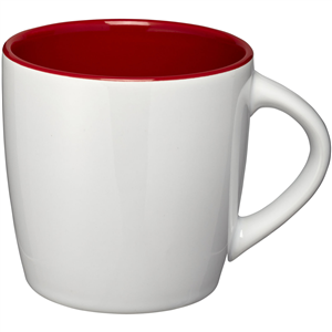 Tazza personalizzata in ceramica con interno colorato 340 ml AZTEC 100477 - Bianco - Rosso