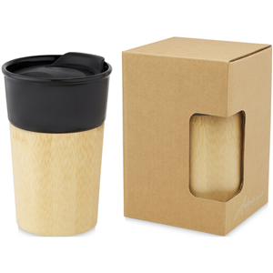 Bicchiere take away in porcellana e bamboo 320 ml Avenue PEREIRA 100645 - Nero Brillante 