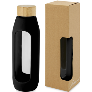 Borraccia in vetro con tappo in legno 600 ml Avenue TIDAN 100666 - Nero 