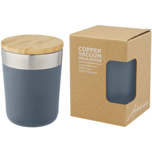 Tazza termica personalizzatacon coperchio in bamboo 300 ml Avenue LAGAN 100670 - Blu Ghiaccio 