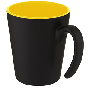 Tazza personalizzata in ceramica con interno colorato 360 ml OLI 100687 - Giallo - Nero