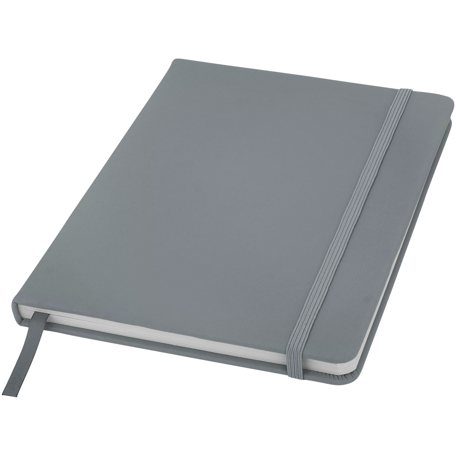 Taccuino con elastico e copertina in poliuretano soft in formato A5 SPECTRUM 106904 - Silver 