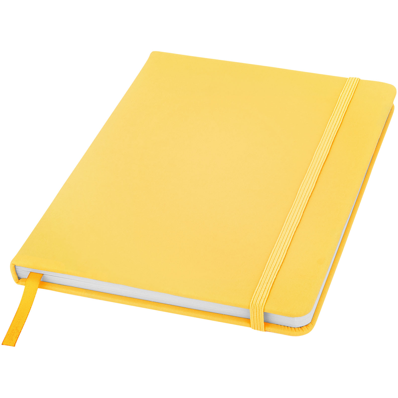 Taccuino con elastico e copertina in poliuretano soft in formato A5 SPECTRUM 106904 - Giallo 