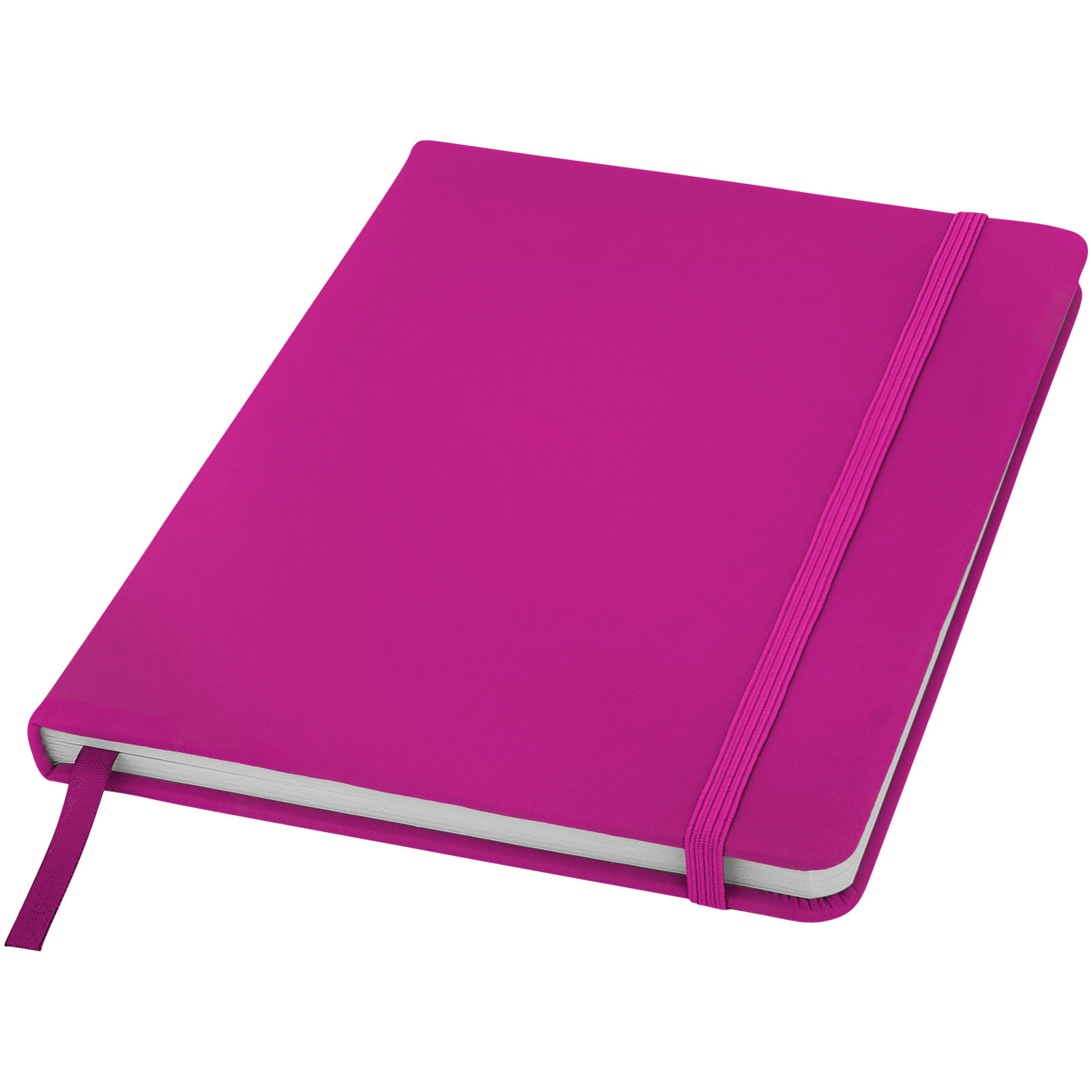 Taccuino con elastico e copertina in poliuretano soft in formato A5 SPECTRUM 106904 - Magenta 