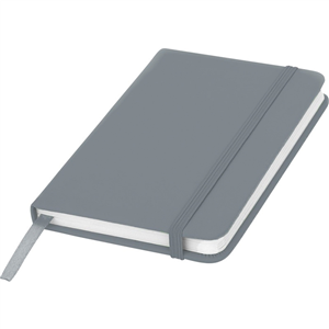 Taccuino con elastico e copertina soft touch in formato A6 SPECTRUM 106905 - Silver 