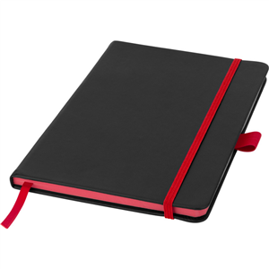 Taccuino con elastico e portapenna in formato A5 COLOUR-EDGE 106907 - Nero - Rosso