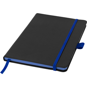 Taccuino con elastico e portapenna in formato A5 COLOUR-EDGE 106907 - Nero - Blu Royal