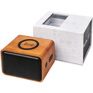 Altoparlante Bluetooth personalizzato con caricabatterie wireless Avenue WOODEN 124007 - Legno 