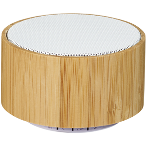 Altoparlante Bluetooth personalizzato in bamboo Avenue COSMOS 124100 - Naturale - Bianco