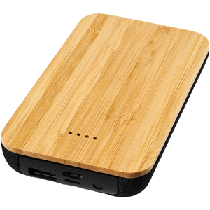 Power bank wireless da 6000 mAh in bamboo Avenue FUTURE 124117 - Naturale - Nero