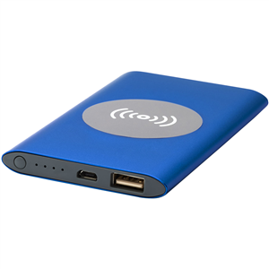 Caricatore wireless da 4000 mAh in alluminio JUICE 124172 - Blu Royal 