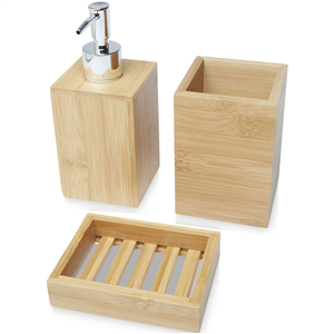 Set da bagno da 3 pezzi in bamboo HEDON 126195 - Natural 