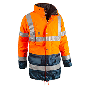 Parka da lavoro Sottozero BI-ROAD 2302 - Arancio - Blu Navy