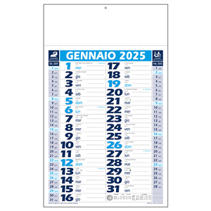 Calendario trimestrale termosaldato C0790 - Azzurro - Blu