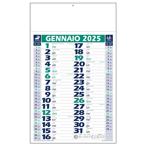 Calendario trimestrale termosaldato C0790 - Verde - Blu