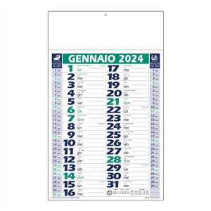 Calendario trimestrale termosaldato C0790 - Verde - Blu