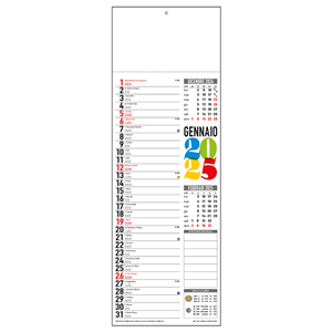 Calendario silhouette con anno a 4 colori e memo C0890 - Multicolor