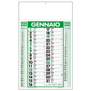 Calendario olandese termosaldato trimestrale C1290 - Verde - Nero