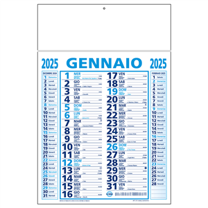 Calendario con testata listellata C1391 - Blu - Azzurro