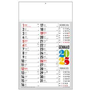 Calendario olandese con anno a colori C1590 - Multicolor