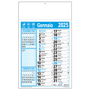 Calendario termosaldato con note C2390 - Azzurro - Nero
