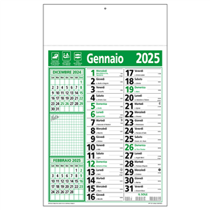 Calendario termosaldato con note C2390 - Verde - Nero