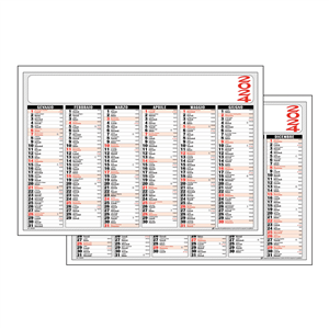 Calendario a tabella semestrale C6000 - Bianco
