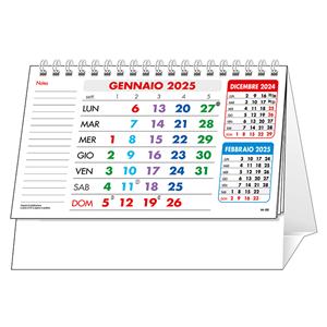 Calendario da tavolo trimestrale con note C6251 - Bianco
