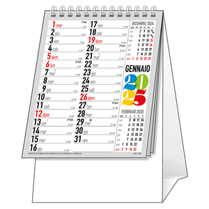 Calendario da tavolo trimestrale con anno a 4 colori C6851 - Multicolor