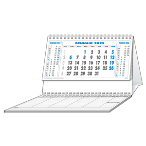 Calendario da tavolo con blocco perpetuo C6951F - Azzurro - Grigio