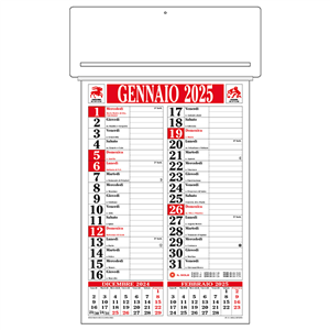 Calendario passafoglio trimestrale CP18 - Rosso - Nero