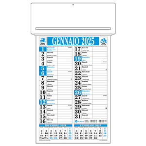 Calendario passafoglio trimestrale CP18 - Azzurro - Nero