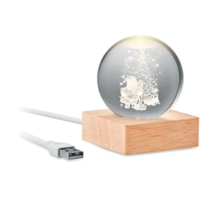 Palla di Natale con LED SANTA LIGHT CX1541 - Legno