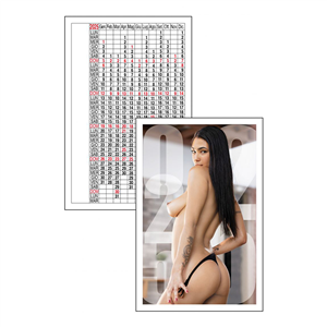 Calendario tascabile a due facciate DONNE SEXY D1800 - Bianco