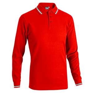 Polo maniche lunghe sportiva in cotone 210gr Myday BECKER SPORT E0414 - Rosso