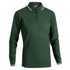 Polo maniche lunghe sportiva in cotone 210gr Myday BECKER SPORT E0414 - Verde Scuro