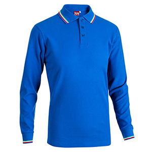 Polo maniche lunghe sportiva in cotone 210gr Myday BECKER SPORT E0414 - Blu Royal