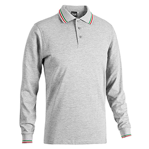 Polo maniche lunghe sportiva in cotone 210gr Myday BECKER SPORT E0414 - Grigio Melange