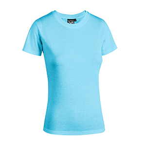 T-shirt personalizzabile da donna bianca in cotone 145gr Myday WOMAN E0423 - Azzurro