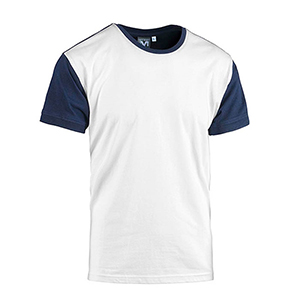 Maglia promozionale uomo in cotone 150gr Myday COLLEGE E0452 - Bianco - Blu Navy