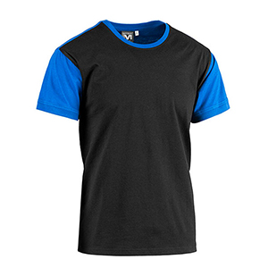 Maglia promozionale uomo in cotone 150gr Myday COLLEGE E0452 - Nero - Blu Royal