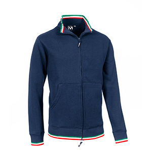 Felpa personalizzabile sport uomo con zip in policotone 300gr Myday JAGGY SPORT E0907 - Blu Navy