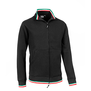 Felpa personalizzabile sport uomo con zip in policotone 300gr Myday JAGGY SPORT E0907 - Nero