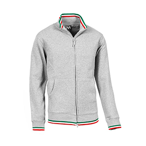 Felpa personalizzabile sport uomo con zip in policotone 300gr Myday JAGGY SPORT E0907 - Grigio Melange