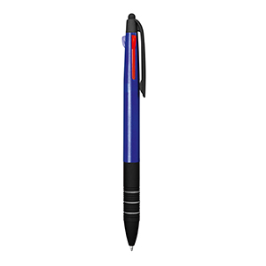 Penna a sfera 4 colori con touch TRIO E18878 - Blu Navy