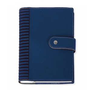 Agenda giornaliera a portafoglio personalizzata interno mobile, copertina in gommato cm 15x21 S/D separati  H992 - Blu