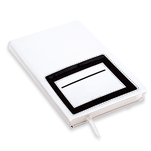 Quaderno personalizzato con copertina in similpalle con tasche in formato A5 DANTE L19035 - Bianco